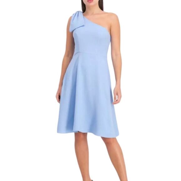 Gal Meets Glam Dresses & Skirts - Gal Meets Glam Blue Yvonne One Shoulder Bow Cocktail Dress Size 6P *FLAW*